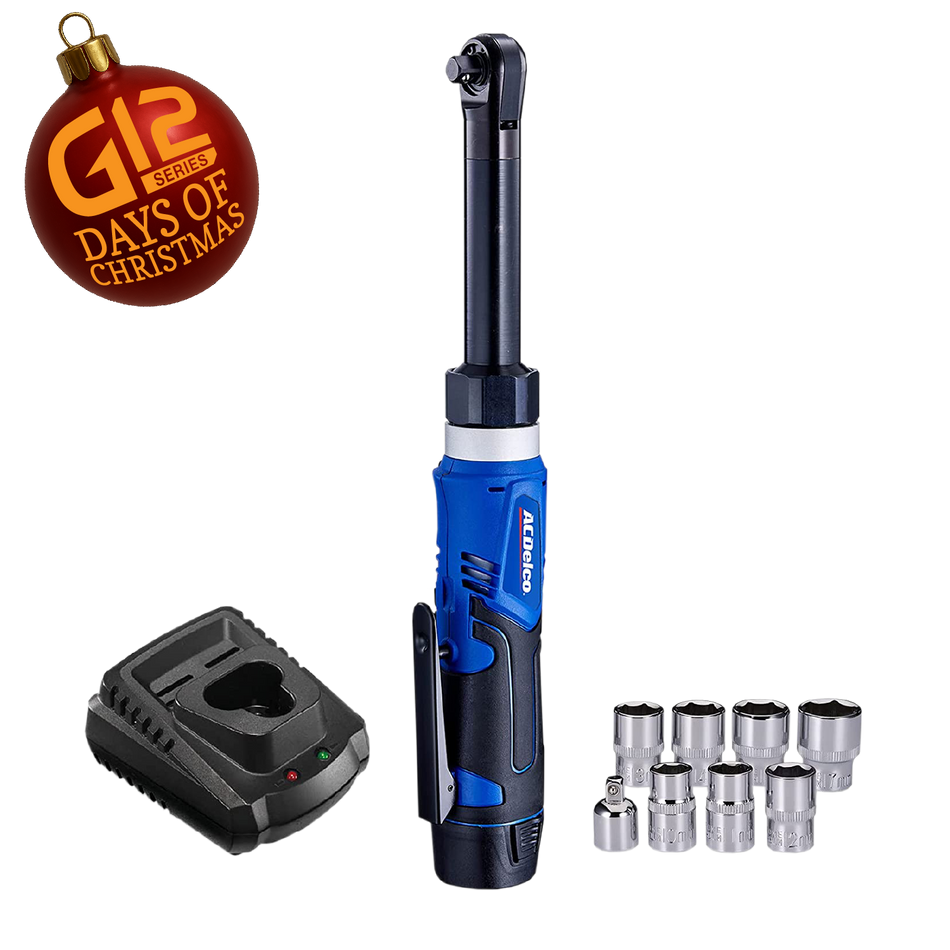 ARW1218-3P G12 Lithium-Ion 12V Extended 3/8" Cordless Ratchet Wrench Electric Power Tool Kit
