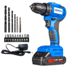 ARD20137 Cordless Drill Driver 20V with 1.5Ah Battery, 1,300 RPM Brushless Motor, 10 pc Hex Driver Set