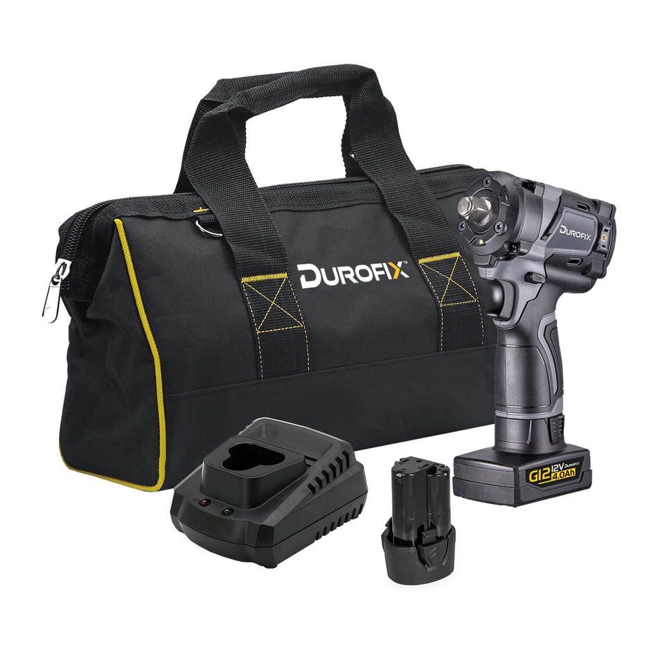 Durofix RI12184-4PG G12 12V Li-Ion Brushless Stubby 1/2" Impact Wrench Kit